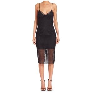 NICHOLAS black dot lace midi dress - NWT